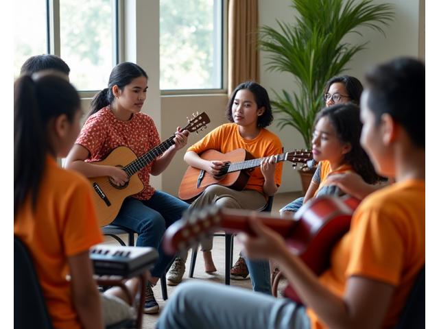 Group music workshop at Harana Grove