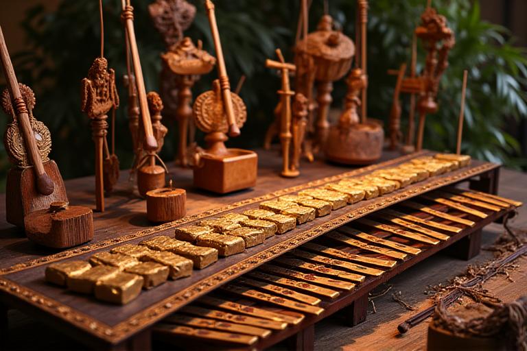 Traditional Filipino instruments including kulintang